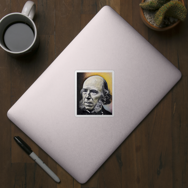 Herbert Spencer yellow Portrait | Herbert Spencer Artwork 9 by JustLit